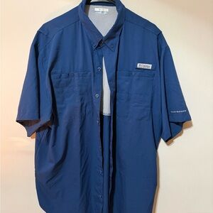 Columbia Navy Blue Mesh-Lined Shirt